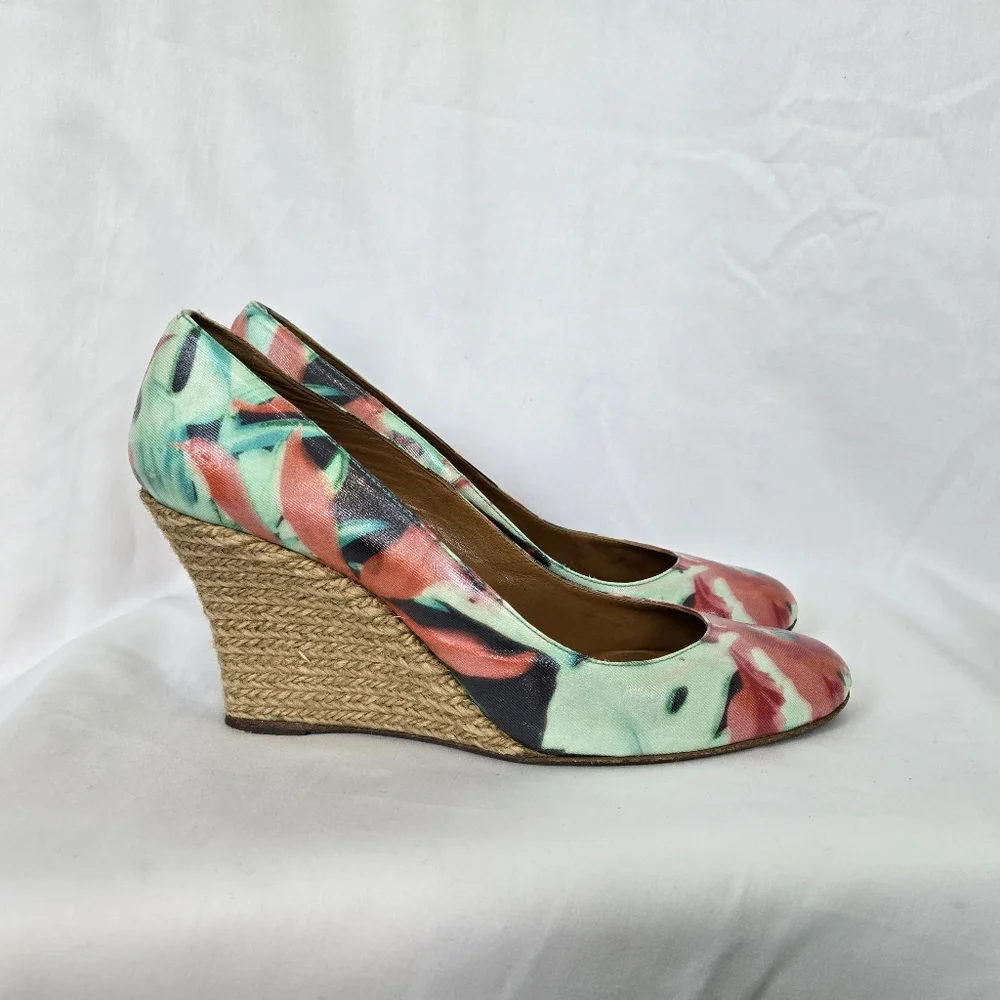 Lanvin Womens Leather Multicolor Floral 3.5